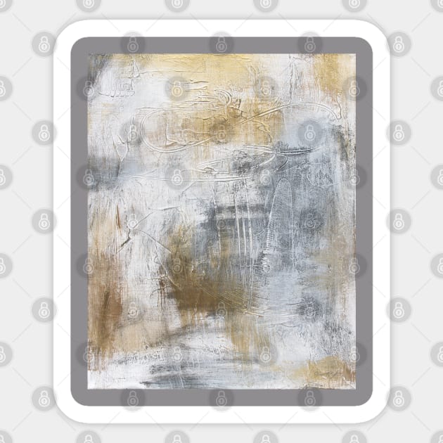 Gold And Grey Textures A4 Sticker by Jean Plout Designs